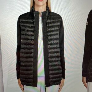 Moncler Quilted Down and Wool Long Cardigan